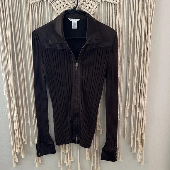 CAbi Dark Brown Ribbed Sweater - Picture 1 of 6